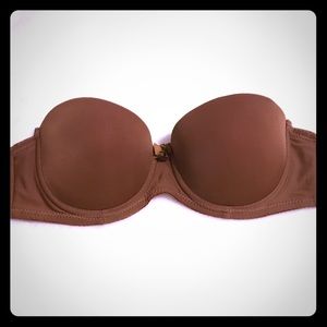 Brown Push Up Strapless Bra